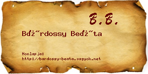Bárdossy Beáta névjegykártya