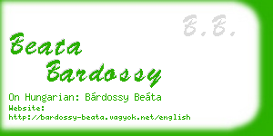 beata bardossy business card