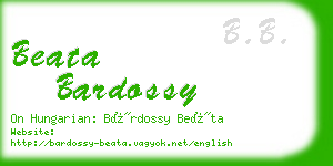 beata bardossy business card